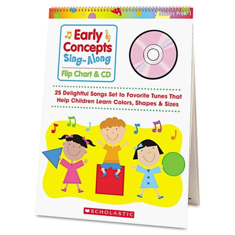 Scholastic Early Concepts Sing Along Flip Chart With Cd Grades Pre K 1