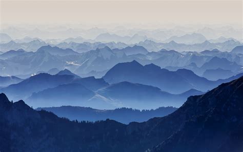 Papel De Parede Montanhas Azul Panorama Natureza 1920x1200 Jjwp