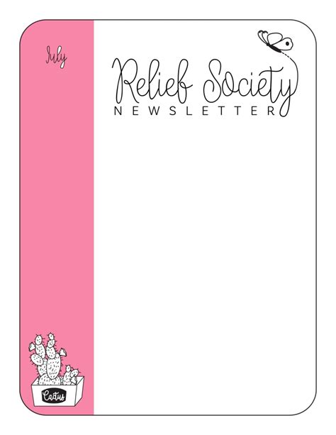 Lively Blooms A Years Worth Of Relief Society Newsletter Templates