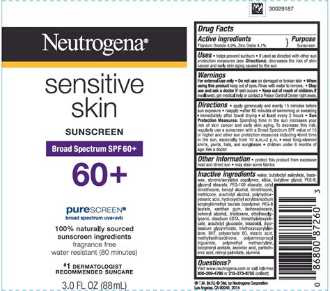 Neutrogena® Sensitive Skin Sunscreen Lotion Broad Spectrum Spf 60
