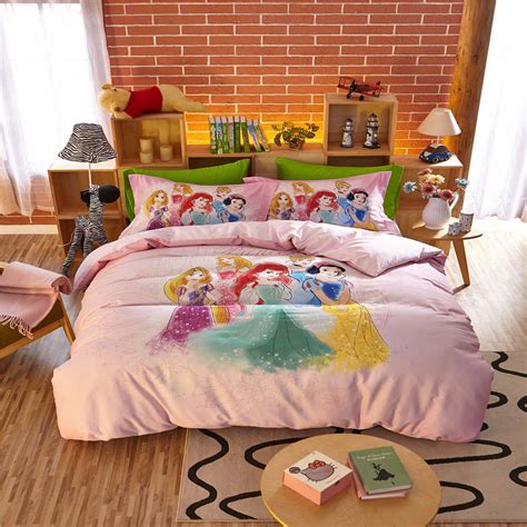 Five Disney Princesses Cotton Bed Set Single Twin Full Queen Size Comforter Autumn And Winter