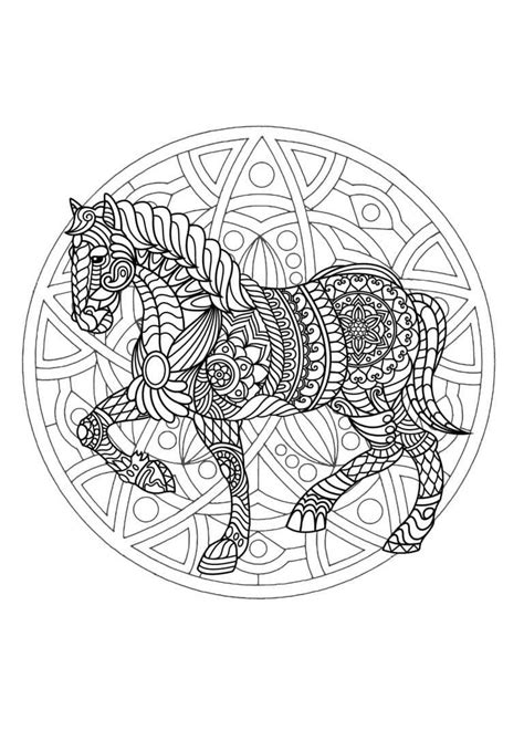 Amazing Horse Animal Mandala Coloring Page Free Printable Coloring