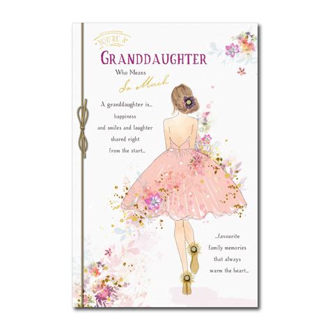 Granddaughter Birthday Card Granddaughter Sending Loving Wishes For A Granddaughter Glittered