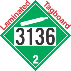 Non Flammable Gas Class 2 2 UN3136 Tagboard DOT Placard
