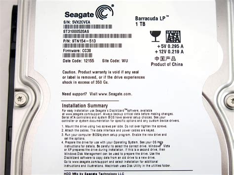 Refurbished Seagate Barracuda Lp St31000520as 1tb Hard Drive Disk 5900