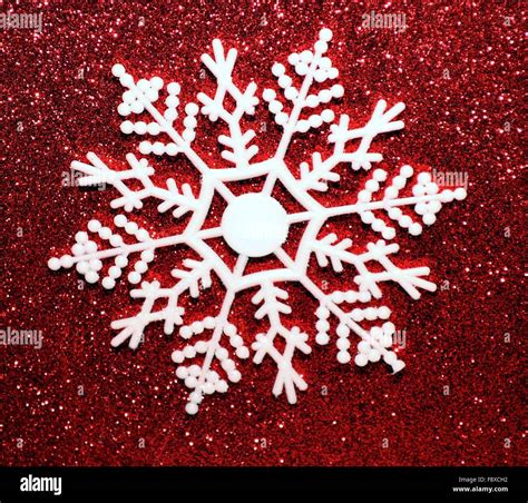 Red Glitter With Snowflake Stock Photo Alamy