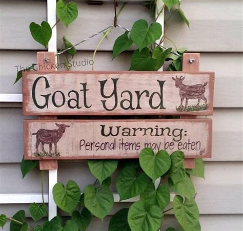 Goat Yard Goat Sign Funny Goat Farm Sign Outdoor Sign Reclaimed
