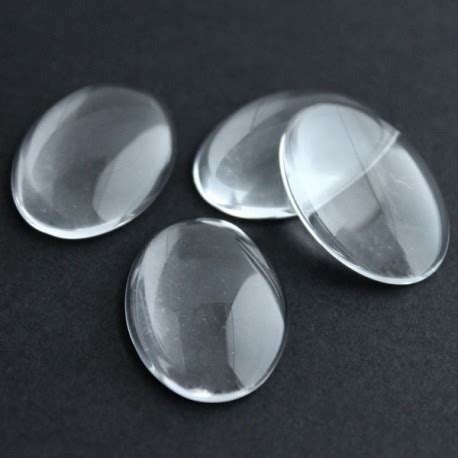 Oval Clear Glass Cabochons 25mm x 18mm | Craft Supplies Ireland