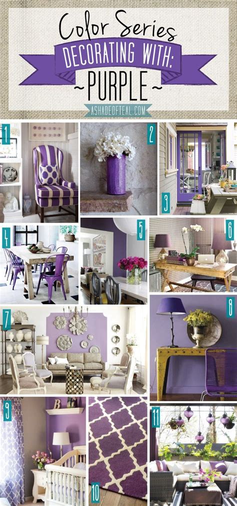 Teal, greens and purple upholstery look bold and harmonious. Color Series; Decorating with Purple. Find more ...