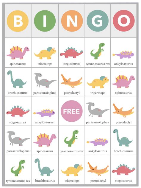 Dinosaur Bingo 15 Pack Instant Download Easy To Print And Etsy