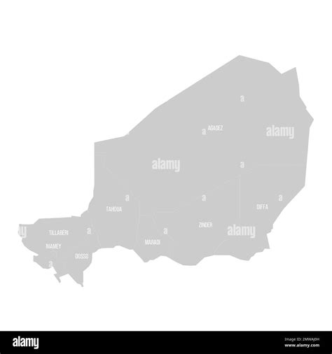 Niger Political Map Of Administrative Divisions Stock Vector Image