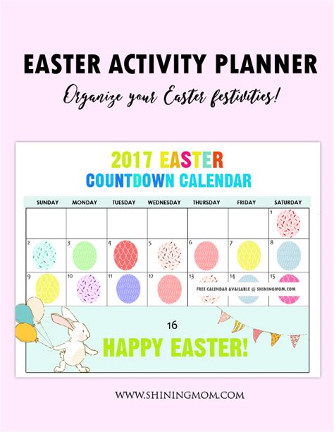 Free Printable Fun Easter Countdown Calendar 2017