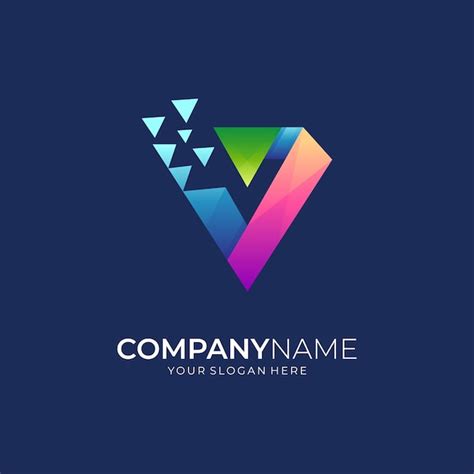Premium Vector Crystal Letter V Creative Logo Concept