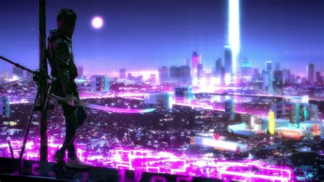 Neon Samurai Cyberpunk Night City 4k Live Wallpaper Youtube