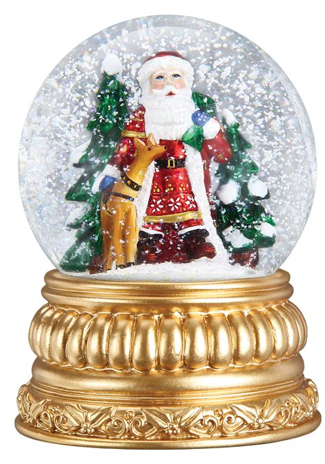 Nordic Santa Snow Globe With Antique Gold Finish Base Ebay