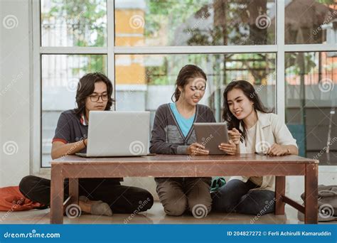 Portrait Students Working In Groups Stock Photo Image Of Friendship