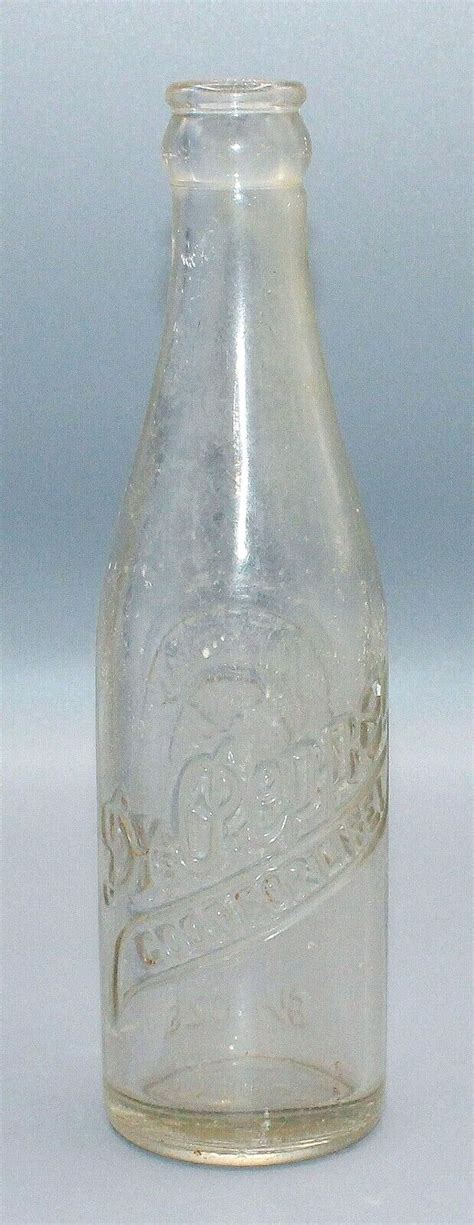 5537~vintage Clear Glass Debossed Dr Pepper 10 2 4 Soda Bottle