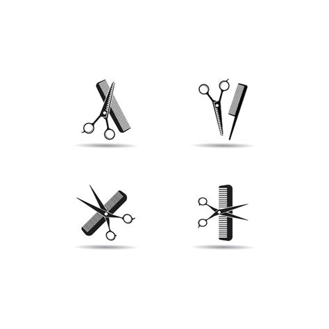 Premium Vector Scissors And Comb Logo Vector Icon Illustration