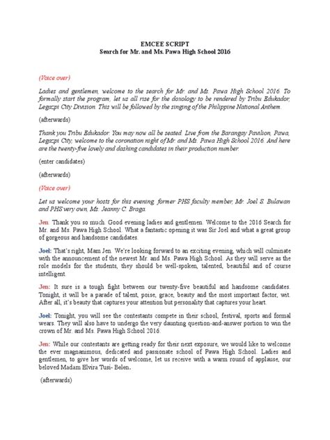 Emcee Script Shefalitayal