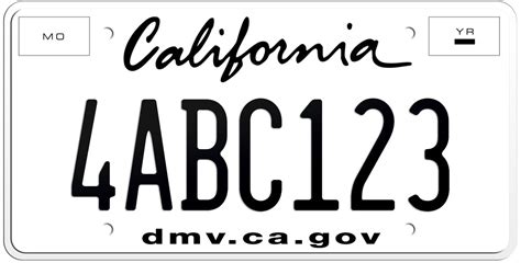 2011 2021 California License Plate Dmvcagov White With Black Text