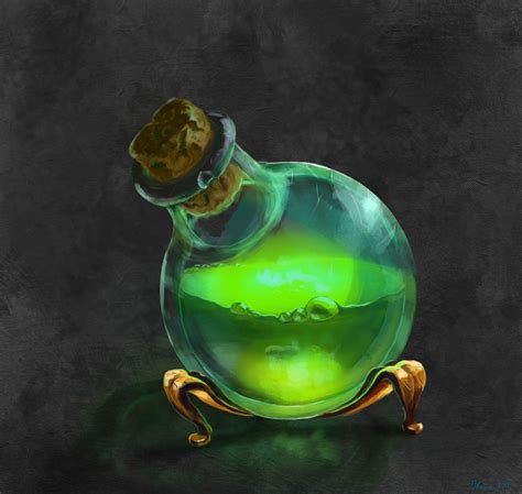 Artstation Green Bottle Olga Kosova Fantasy Props Fantasy Art Prop Design Game Design
