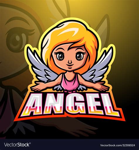 Angel Mascot Esport Logo Design Royalty Free Vector Image