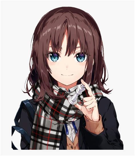 Anime Girl With Brown Hair And Blue Eyes Tumblr