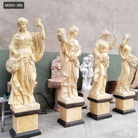 Life Size Marble Four Goddesses Of The Seasons Statues For Garden Decor