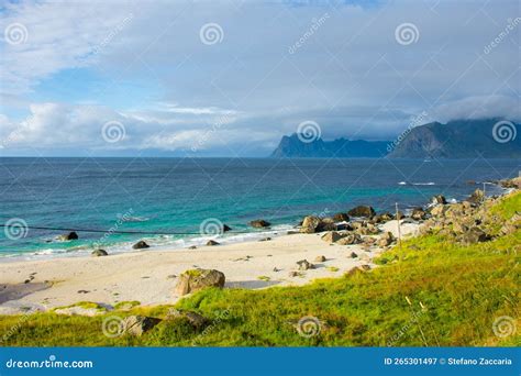 Myrland Beach In The Lofoten Islands Norway Stock Image Image Of