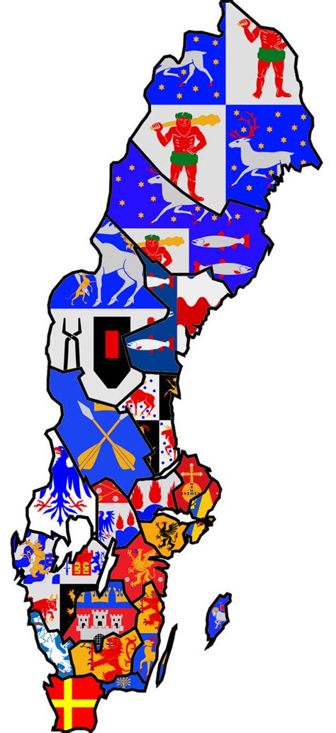 Swedish Counties Flag Map By Heersander On Deviantart