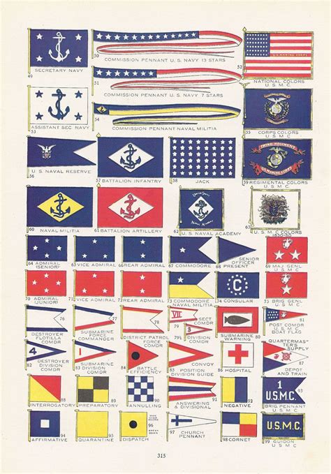 American Military Flags United States Navy And Marine Corps Vintage