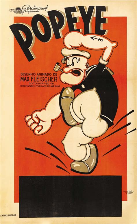 An Old Movie Poster With A Cartoon Character On It S Back And The Words Dopeye
