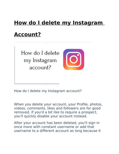 Pdf How Do I Delete My Instagram Account