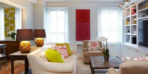 White Transitional Living Room With Red Wall Art Hgtv