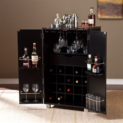 Mid century modern inspired wine/liquor cabinet made of solid american black walnut! Wildon Home ® Capri Bar Cabinet with Wine Storage ...