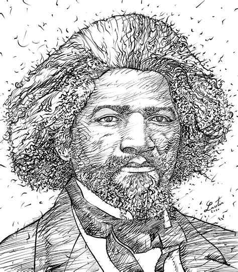 Frederick Douglass Ink Portrait1 Drawing By Fabrizio Cassetta