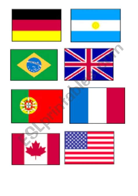 Flags Esl Worksheet By Cinti9