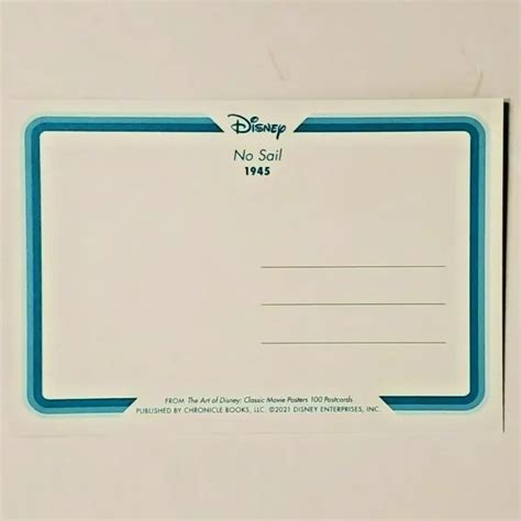 Donald Duck Goofy Postcard Art Of Disney Classic Movie Posters No Sail