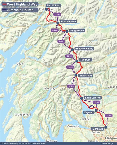 West Highland Way Maps Routes And Itineraries Tmbtent