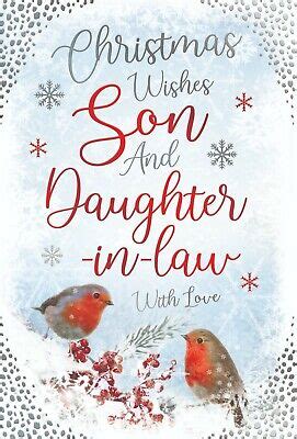 Christmas Wishes Son And Babe In Law Greetings Card Merry Xmas EBay