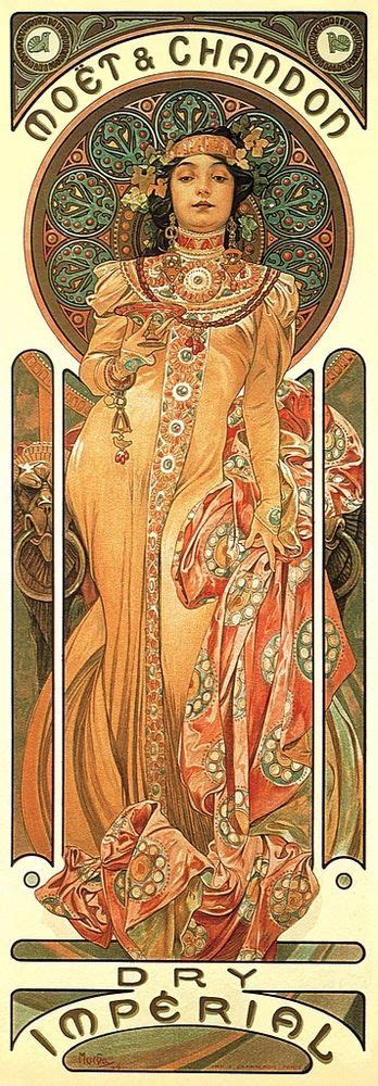 Details About Moet And Chandon Dry Imperial Champagne Alphonse Mucha Art