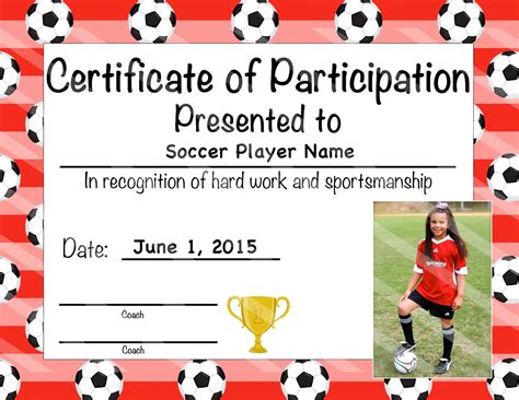 Soccer Award Certificate Templates Free Professional Sample Template