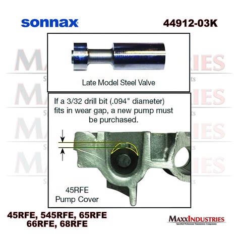 Dodge 45RFE 545RFE 68RFE Transmission Sonnax TC Limit Valve Kit 44912