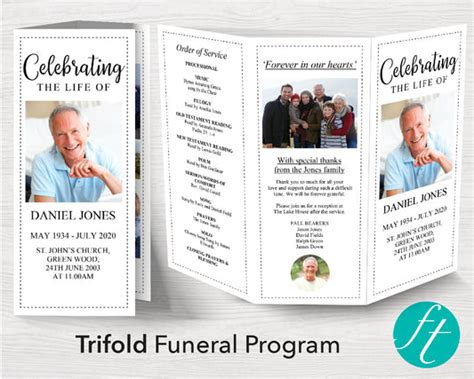 Trifold Funeral Program Templates Tagged For Men Funeral Templates