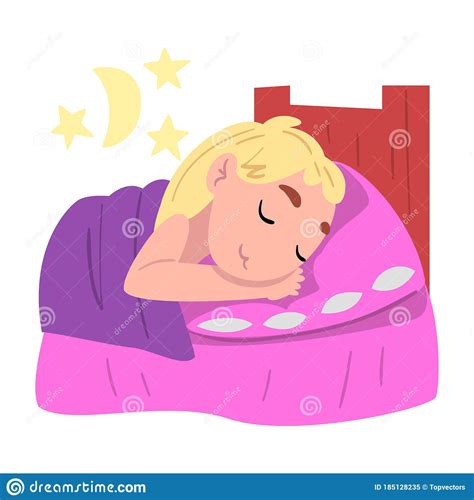 Girl Sleeping In Her Bed At Night Cute Child Daily Routine Activity