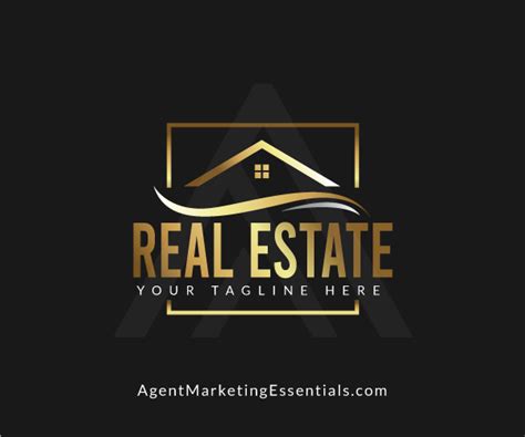 Luxury Real Estate Logo In Black Gold Silver