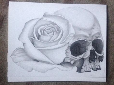 Skull With Rose By Mento123 On Deviantart