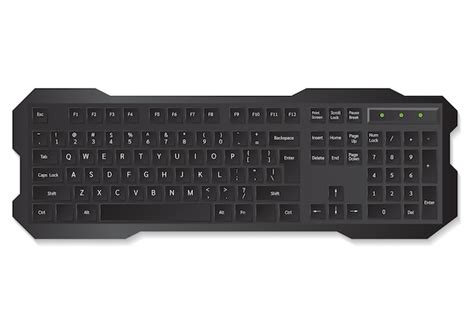 Premium Vector Realistic Black Computer Keyboard Top View Isolated