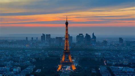 Desktop Wallpaper Sunset Of Paris Eiffel Tower Hd Image Picture