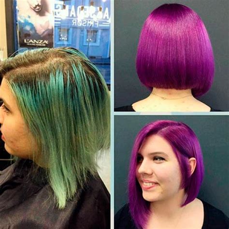 You can even go for orange itself as it is a very fashionable color nowadays. What happens when you put purple dye over green hair?